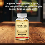 Vitamin B Complex-Contains Vitamins B1, B2, B3, B6, B5, B12 - Replenish Energy, Fight Stress and Enhance Immunity - 120 Capsules