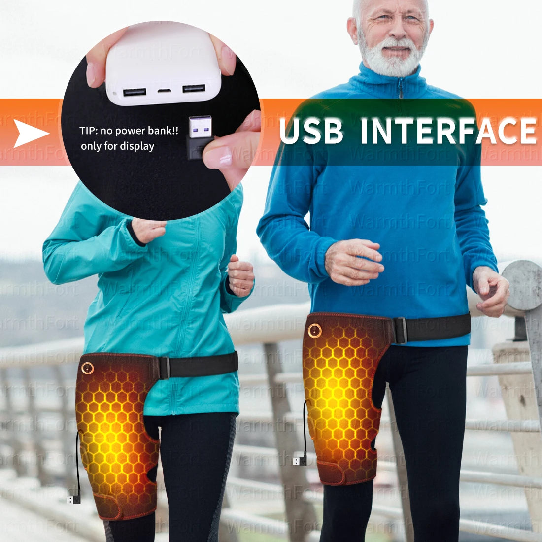 Cordless Heated Hip Support Brace with Massager for Sciatica Pain Relief Lower Back Therapy Hip Heating Pad for Physical Healing