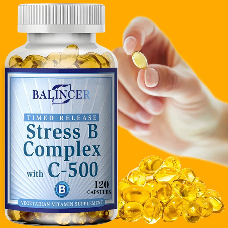 Vitamin B Complex - Supports Energy, Nervous System Health, Boosts Immunity, Antioxidant Supplement-120 Capsules