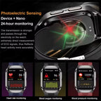 NEW Air Pump Airbag Blood Pressure Accurate Diagnosis Smart Watch ECG Temp Blood Fat Uric Acid Men Three High Monitor Smartwatch