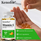 Vitamin C 1000mg - with Citrus, Rose hips,Immune System & Collagen High Potency Fat Soluble Ascorbic Acid Supplement