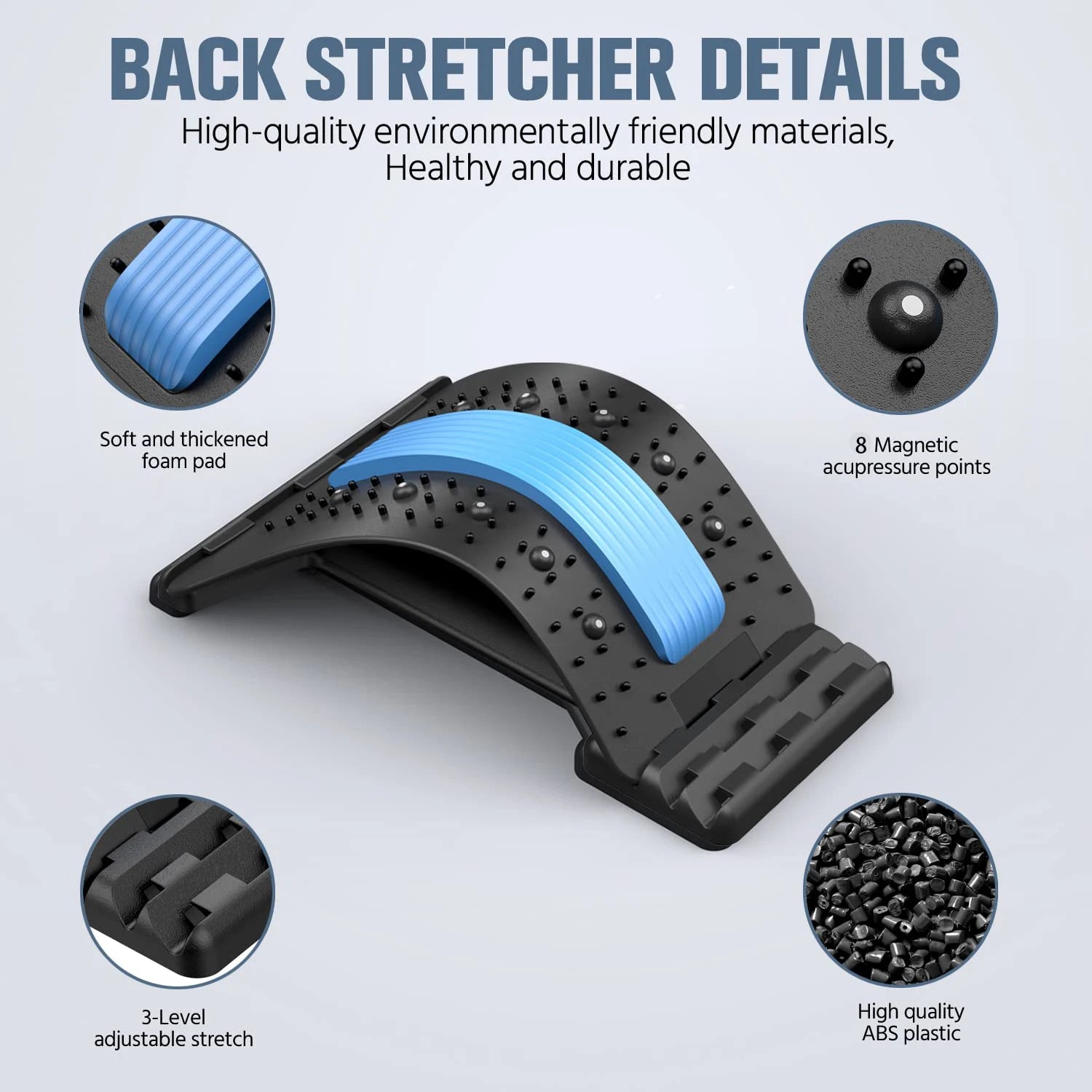 Back Stretcher for Back Pain Relief, Multi-Level Back Cracker Board, Lower and Upper Back Support for Herniated Disc