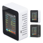 Air Quality Monitor Portable LCD Backlight Screen CO2 TVOC HCHO PM2.5 PM10 Detector with Alarm Indoor CO2 Monitor Air Monitor