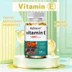 Vitamin E 1000 IU Soft Gel - Vitamin E Supplement, Essential Antioxidant Support, Support Skin, Heart and Immune Health