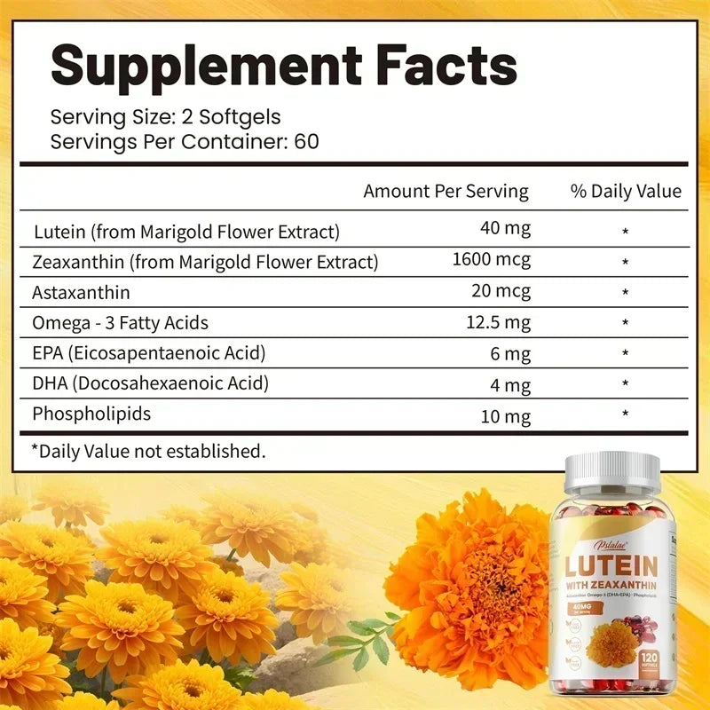 Lutein & Zeaxanthin - Eye Health Vitamins, Relieve Eye Fatigue and Protect Vision