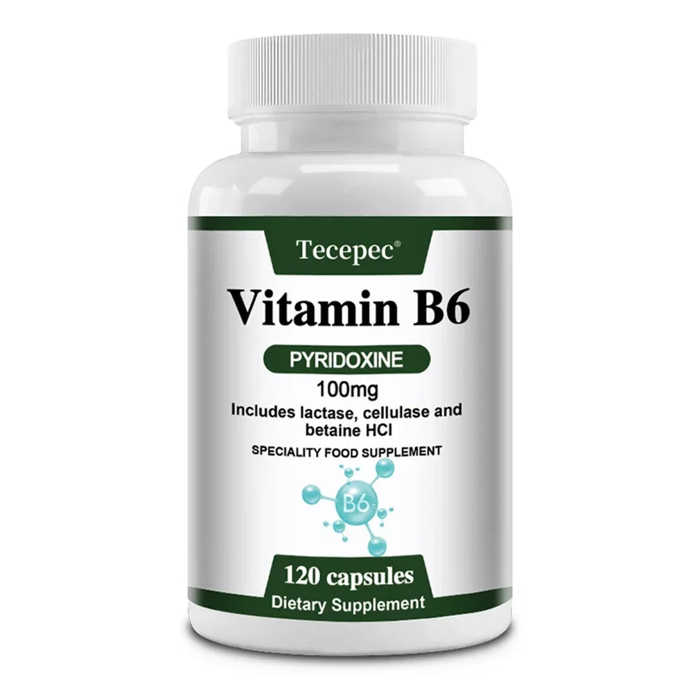 Vitamin B6 Supplements - Supports The Immune System, Nervous System, Energy Metabolism, Healthy Mood