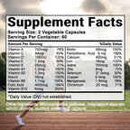 Multivitamin Mineral Supplement Antioxidant, Improved Nutrient Absorption Heart Health Natural Energy Support Multivitamin