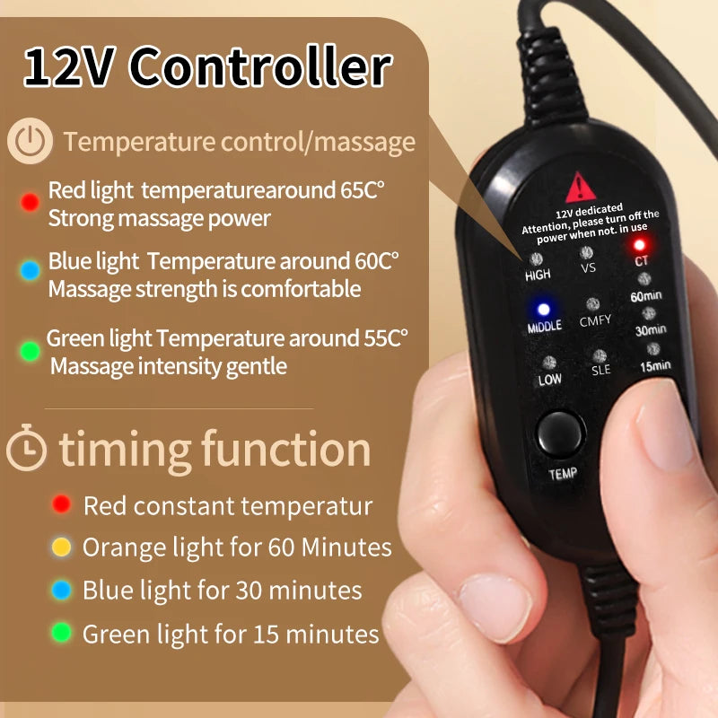 Heating Neck Support- Vibration Massager Hot Compress Relieves Joint Pain Discomfort overuse injury 3-Level Timer USB Port