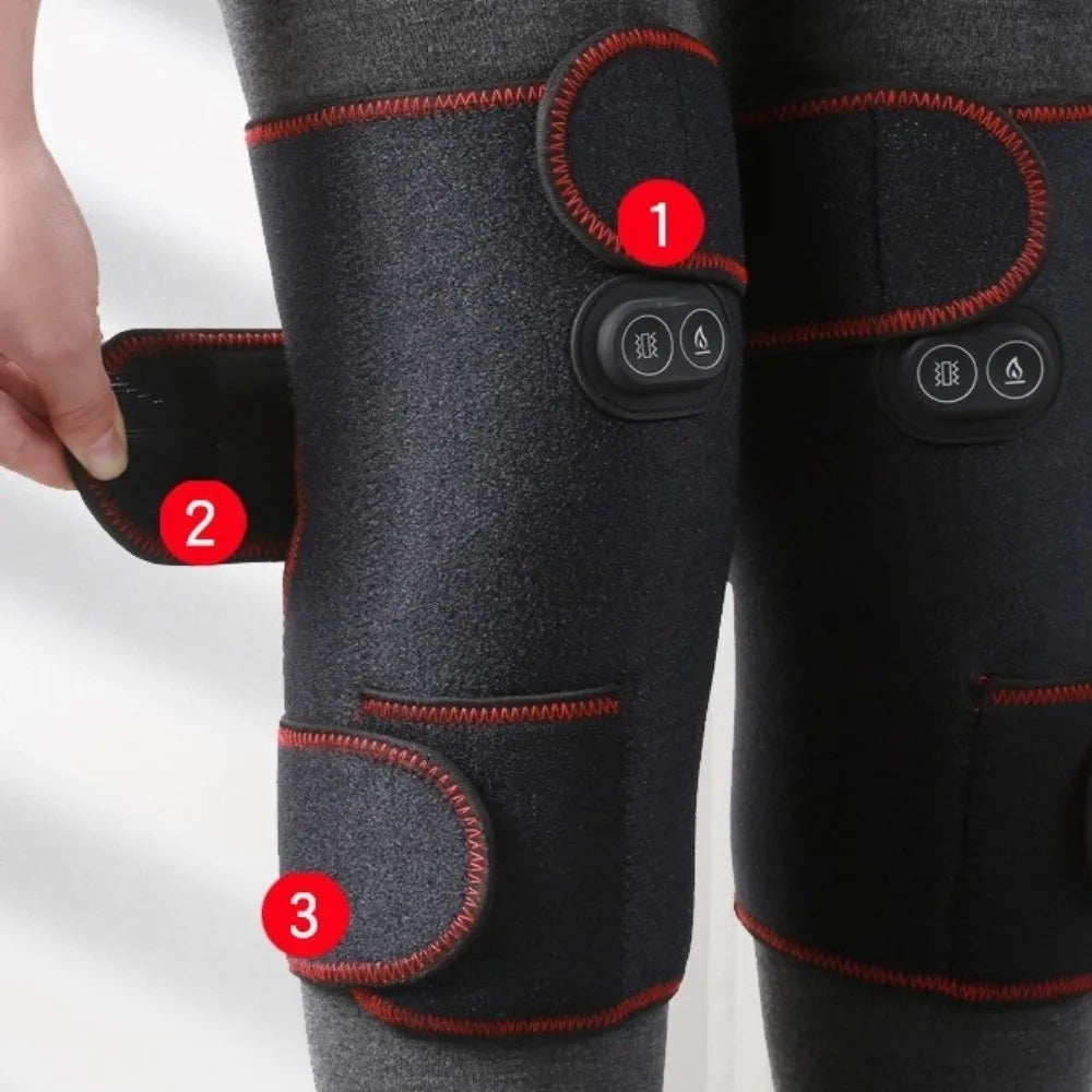 3 Heat Levels Heated Knee Wrap 6 Adjustable Vibrations Joint Pain Relief Heated Knee Brace Arthritis Pain Relief