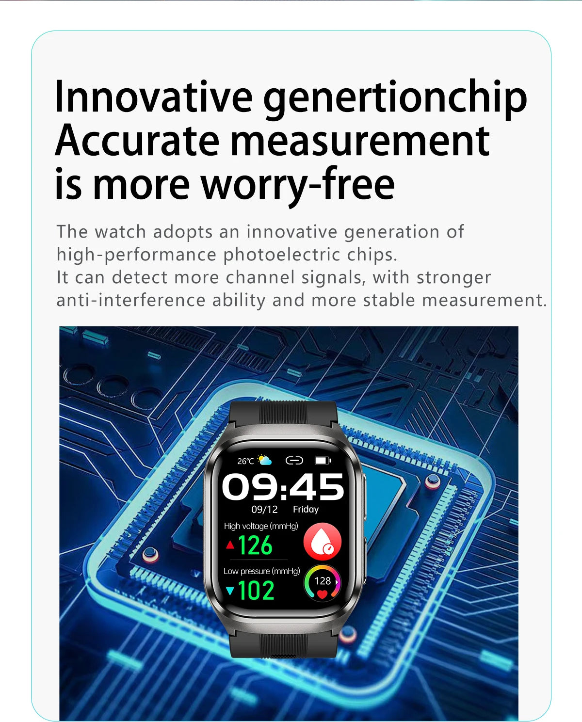 NEW Air Pump Airbag Blood Pressure Accurate Diagnosis Smart Watch ECG Temp Blood Fat Uric Acid Men Three High Monitor Smartwatch