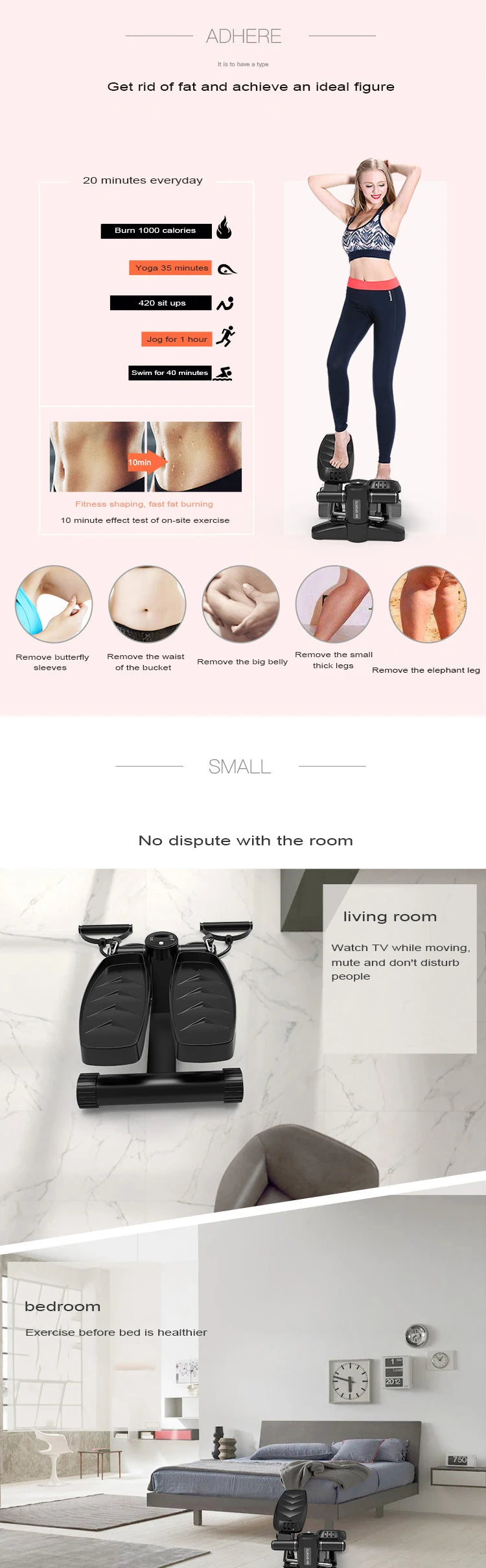 Home hydraulic stepper, training puller, mini fitness pedal, elderly exercise, home fitness equipment