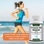 Vitamin B6 Supplements - Supports The Immune System, Nervous System, Energy Metabolism, Healthy Mood