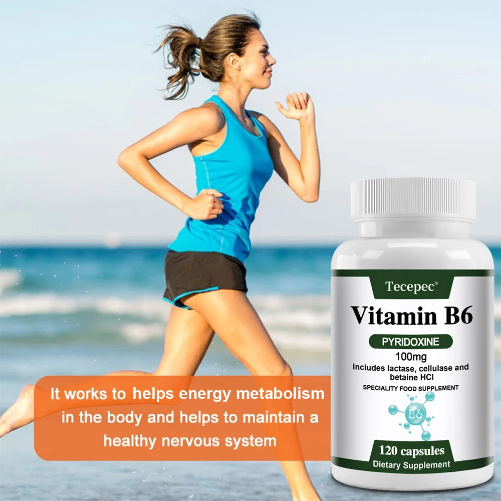 Vitamin B6 Supplements - Supports The Immune System, Nervous System, Energy Metabolism, Healthy Mood