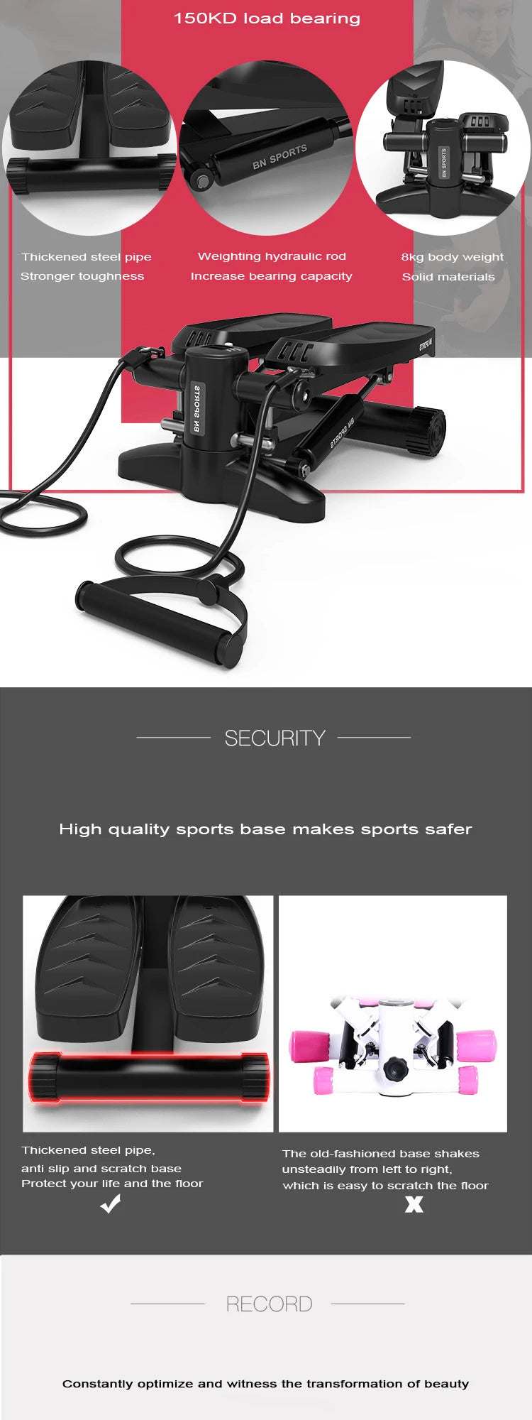 Home hydraulic stepper, training puller, mini fitness pedal, elderly exercise, home fitness equipment