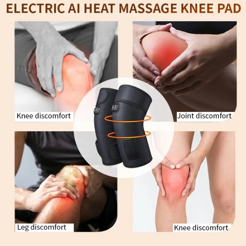 3 Heat Levels Heated Knee Wrap 6 Adjustable Vibrations Joint Pain Relief Heated Knee Brace Arthritis Pain Relief