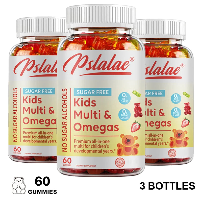 Children's Gummy Vitamins - with Vitamins C, D, B6 and Zinc, Flaxseed Oil Omega 3 To Support Children's Development