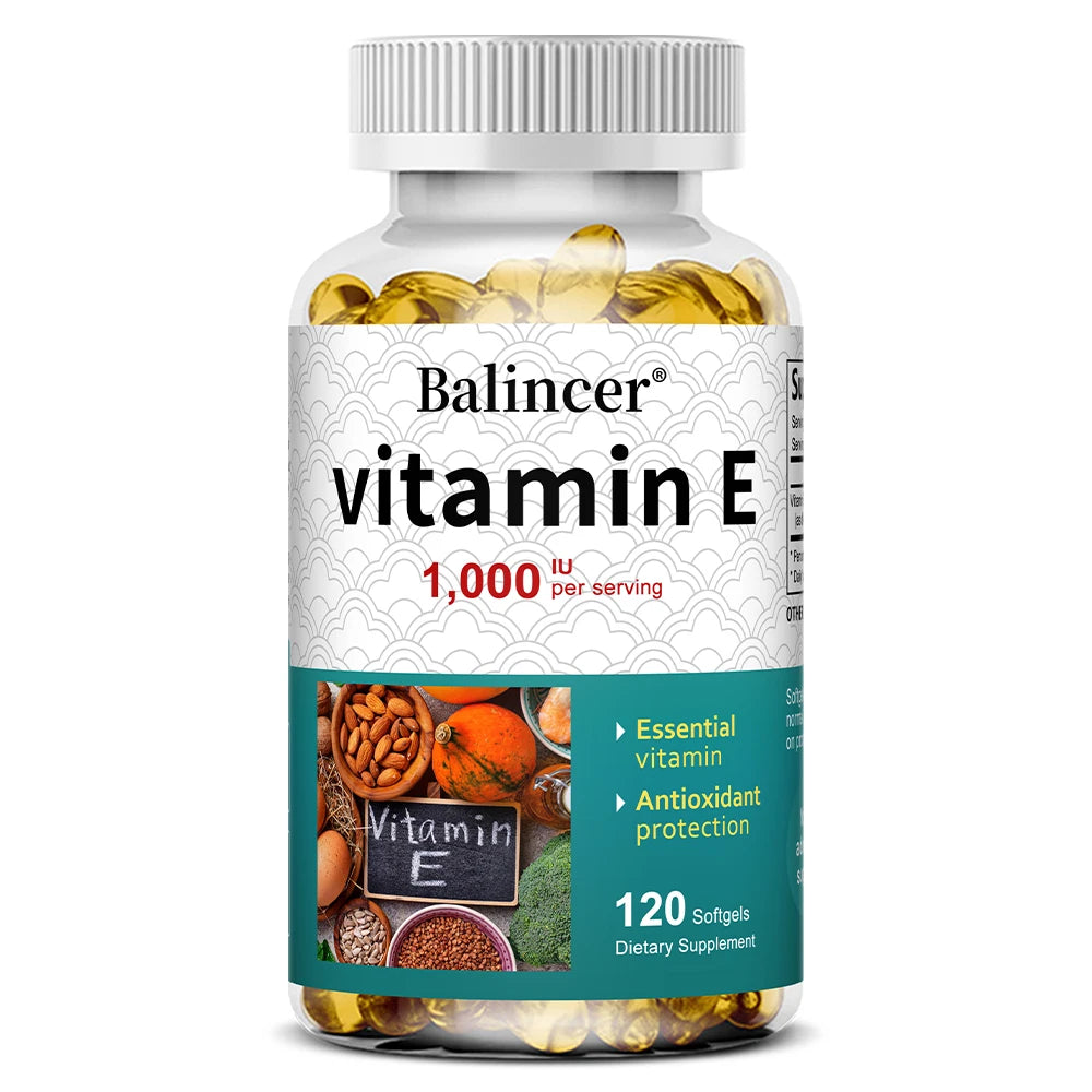 Vitamin E 1000 IU Soft Gel - Vitamin E Supplement, Essential Antioxidant Support, Support Skin, Heart and Immune Health