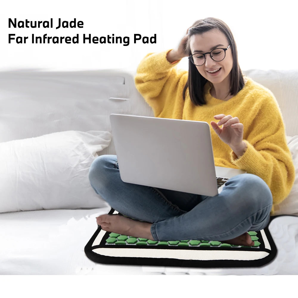 Pelvic Floor Buttock Muscle Massage Pad infrared Heated jade Mat Therapy Prostate Massage Pad pain Relief Tool Good For Heath