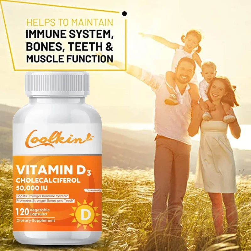 Vitamin D3 5000IU, Rich in Vitamin D for Healthy Antioxidants Supporting Immune System Function - 120 Capsules, Non-GMO