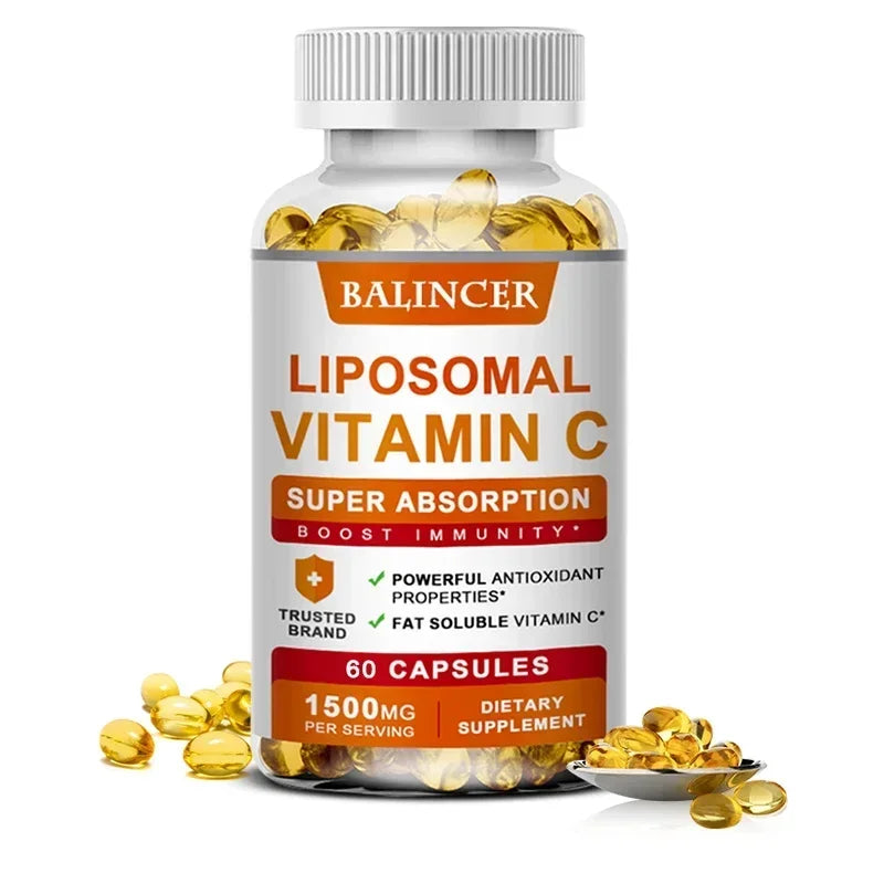 Liposomal Vitamin C Supplement - Easily Absorbed, Fat-Soluble Vitamin C, Antioxidant, Support Immune System, Promote Skin Health