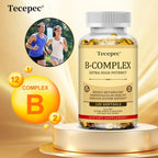 Vitamin B Complex-Contains Vitamins B1, B2, B3, B6, B5, B12 - Replenish Energy, Fight Stress and Enhance Immunity - 120 Capsules