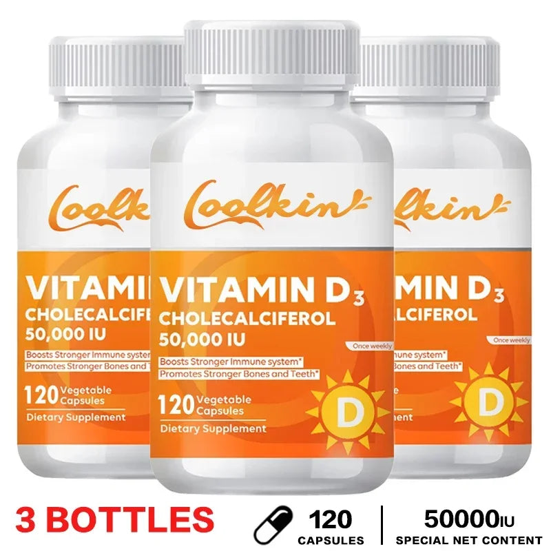 Vitamin D3 50000IU - Immune Support, Healthy Muscle Health, Strong Bones and Nervous System Health