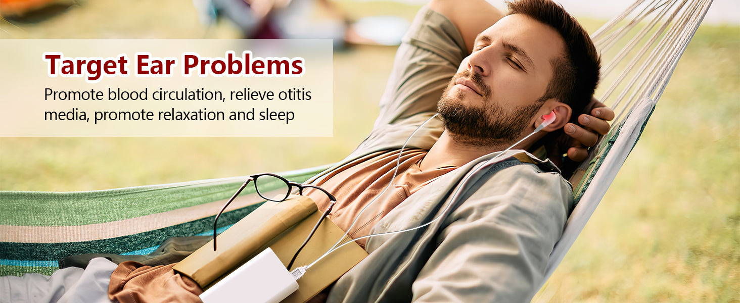 Tinnitus Ear Laser Therapy 650nm LLLT Irradiation Laser Physiotherapy Earplug Otitis Media Deafness  Hypertension Treatment