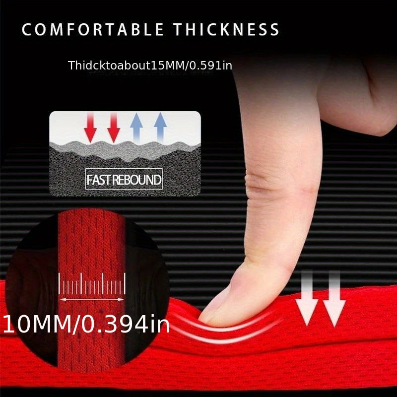 1pc, Yoga Mat (183cm*60cm/72.05in*23.62in), Non-Slip Fitness & Pilates Exercise Mat, Waterproof And Sweatproof, Comfortable, Thickness (15mm/0.59in), Home Gym Equipment, Bodybuilding Sports Accessory