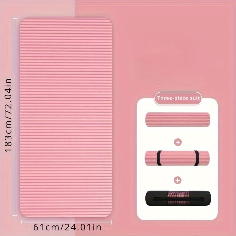 1pc Solid Color Non-Slip Soft Yoga Mat, 10MM Thickness Fitness Mat, Suitable For Gymnastics, Exercise, Pilates