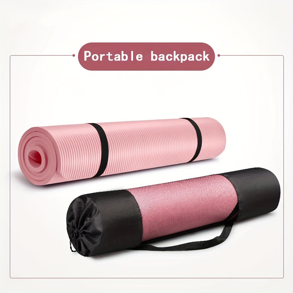 1pc Solid Color Non-Slip Soft Yoga Mat, 10MM Thickness Fitness Mat, Suitable For Gymnastics, Exercise, Pilates