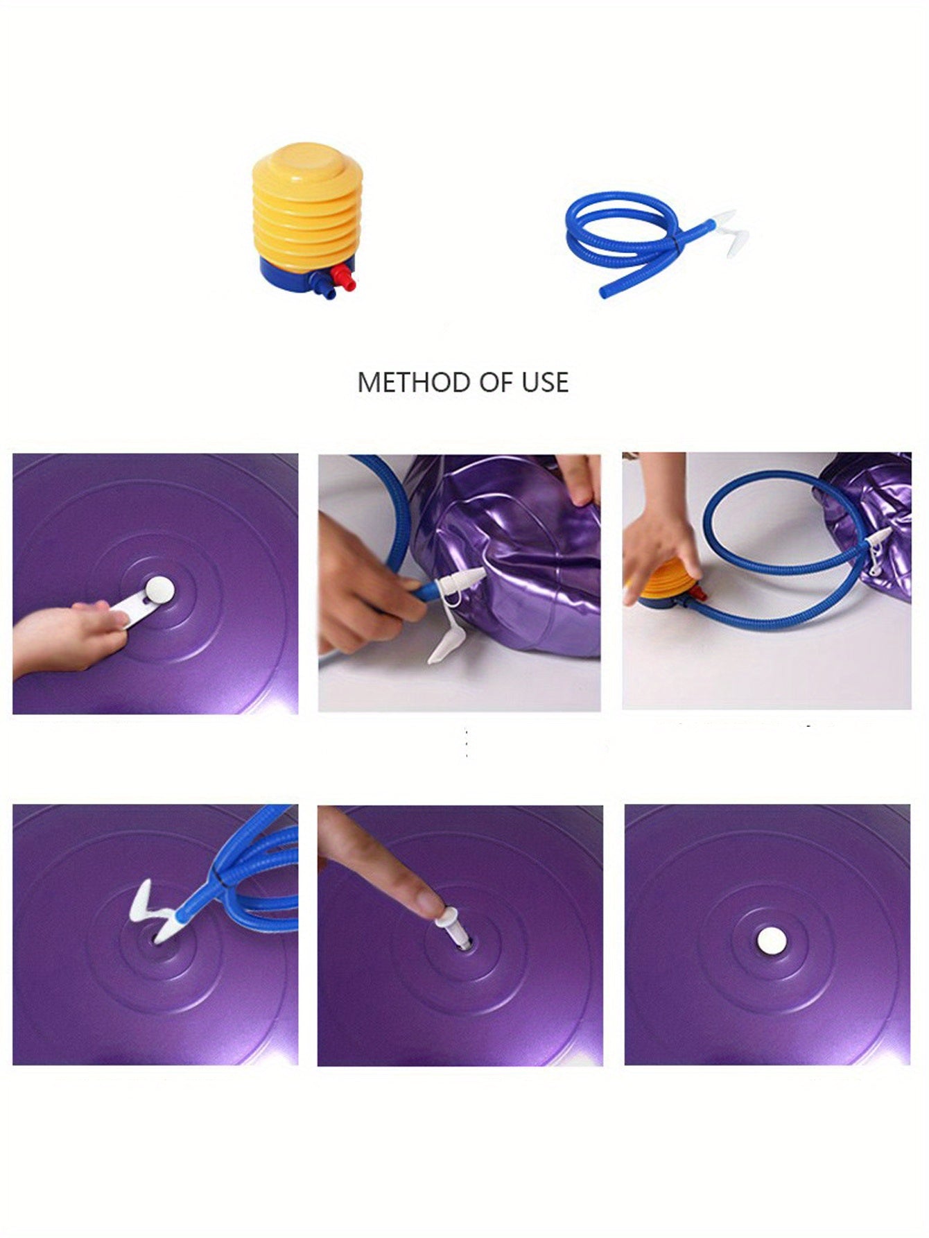 1pc Extra Large Thickened Yoga Ball, Silvery PVC Fitness Ball for Balance and Sensory Training, Adult Exercise Equipment with Air Pump and Nozzle Included